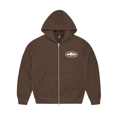 ISLAND PUFF PRINT ZIP HOODIE [BROWN]