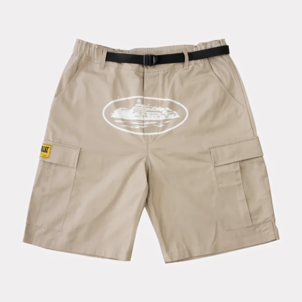 Corteiz Alcatraz Cargo Shorts Beige