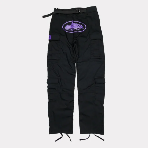 Corteiz Purp Guerillaz Black/Purple Cargos Pants