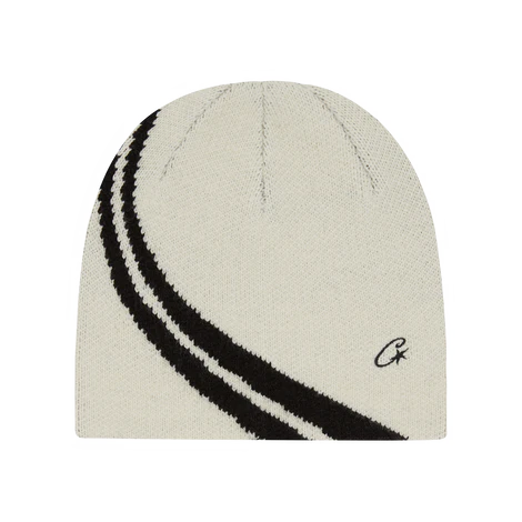 KNIT STRIPE BEANIE V2 [CREAM / BLACK]