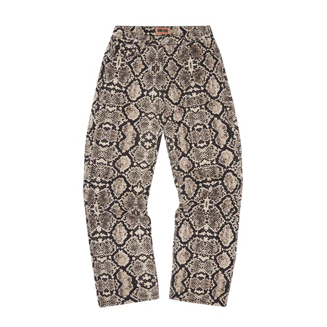 SNAKESKIN DENIM WORKWEAR PANT [BLACK/BEIGE]